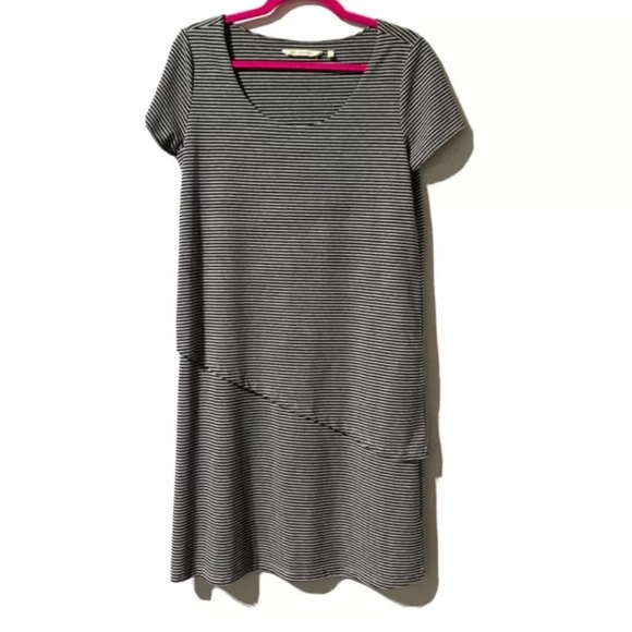 Soft Surroundings Leah Layered Striped T-Shirt Dress Short Sleeve S Small - Picture 1 of 8
